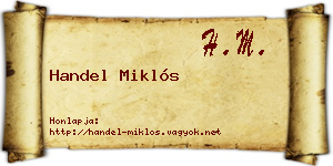 Handel Miklós névjegykártya